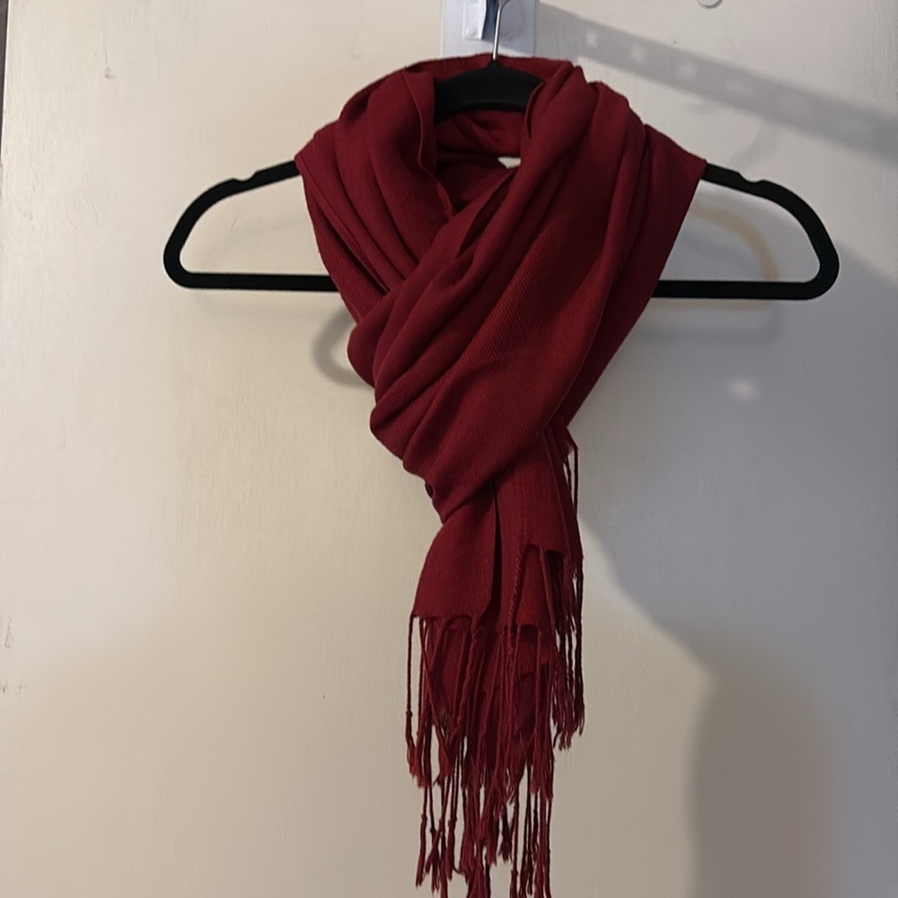 Burgundy colored wrap/scarf. Lovely solid color, a warm burgundy.